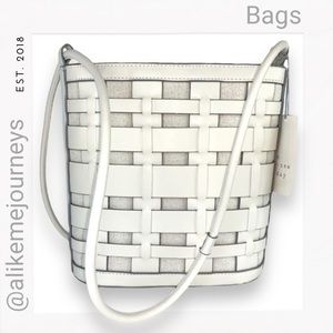 Recycled Plastic Leather-look Bag Basket-woven Front - Crossbody or Shoulder